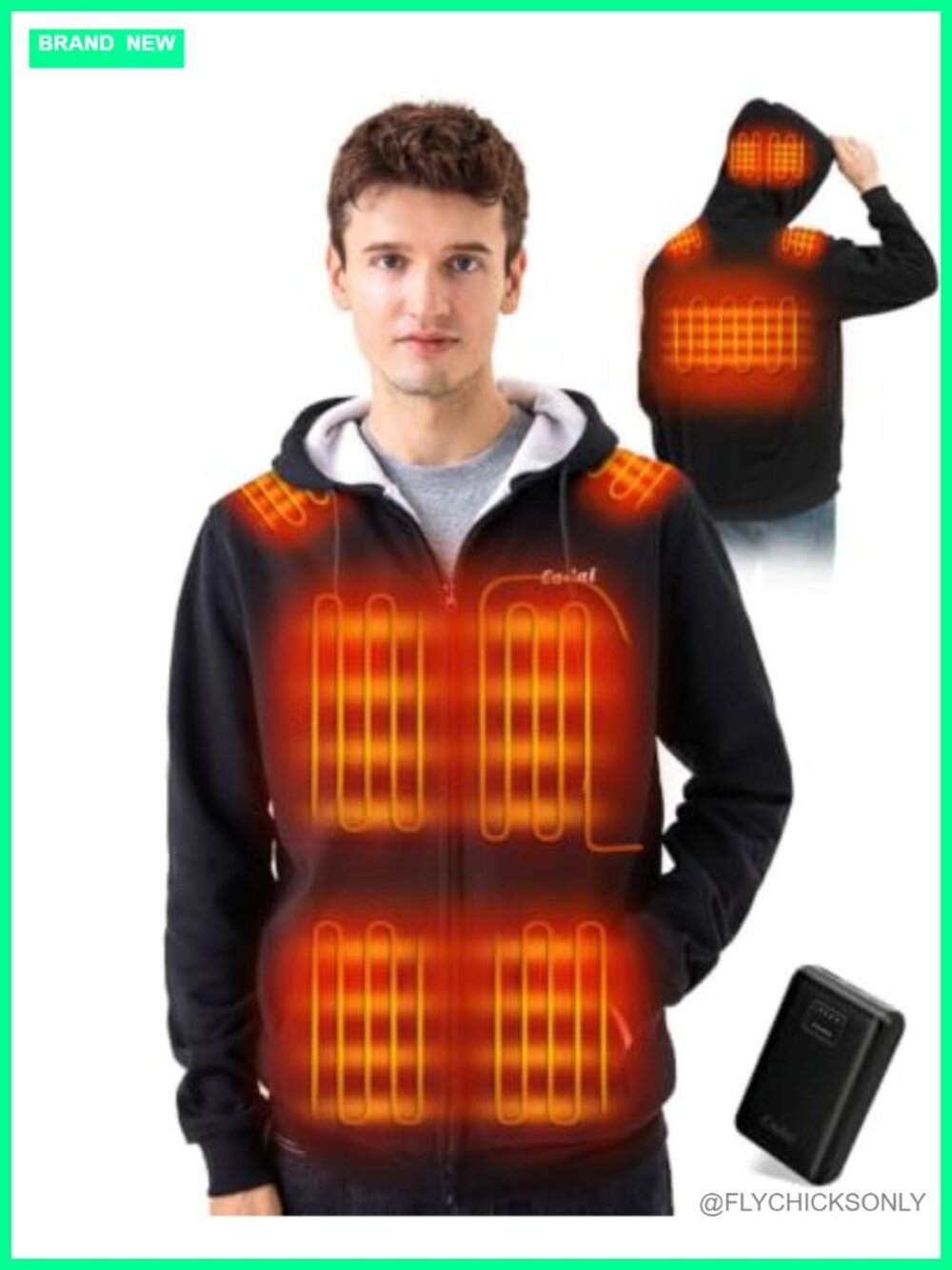 Heated Hoodie 9-Zone Carbon Fiber 7.4V Battery Fleece Lined Sweatshirt
